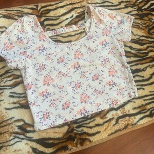 Floral Crop Top with Cutout Back